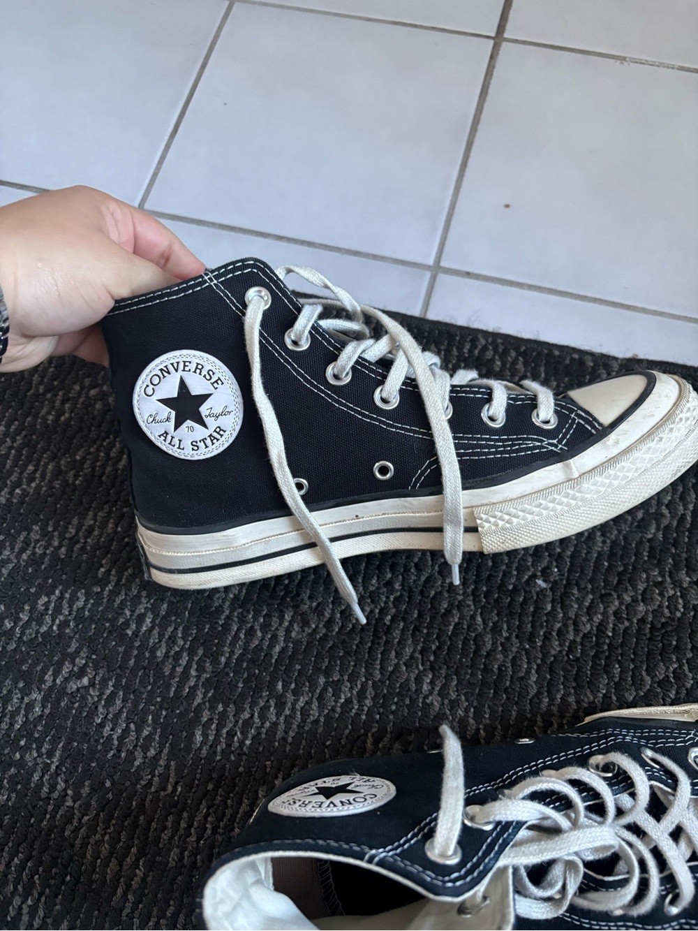 Converse Black and White High Top Sneakers